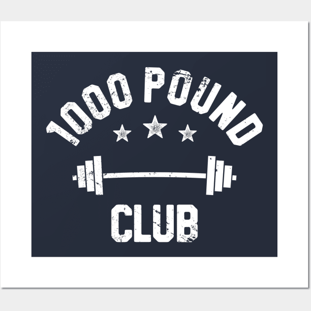 Retro Vintage 1000 Pound Club Member T-Shirt, Powerlifting Wall Art by 14thFloorApparel